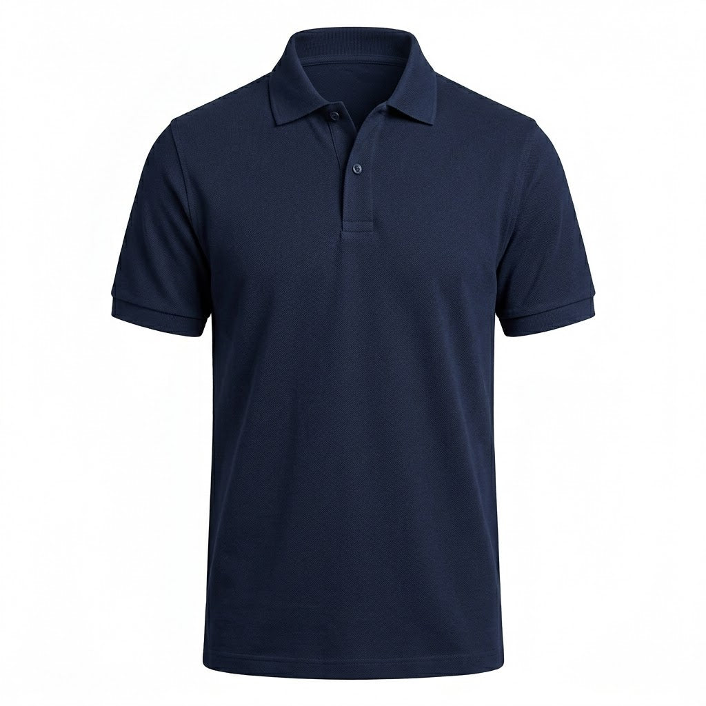 Premium Navy Piqué Cotton Polo Shirt