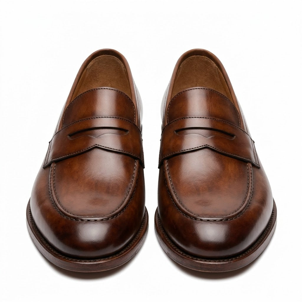 Premium Brown Burnished Leather Loafers