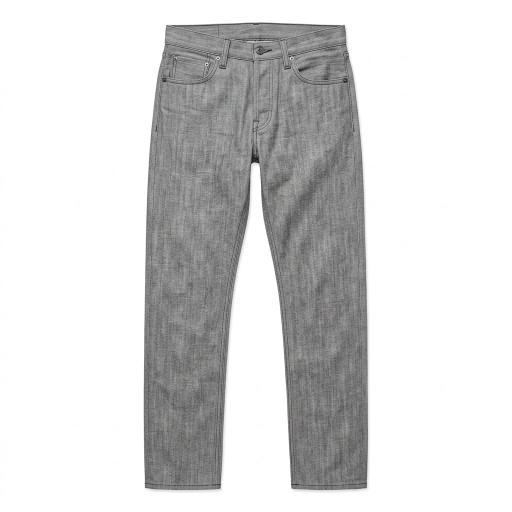 Premium Textured Grey Selvedge Denim Jeans
