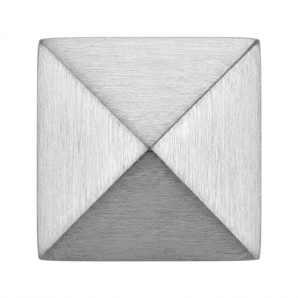 Men's Brushed Stainless Steel Pyramid Stud Earring (Single)